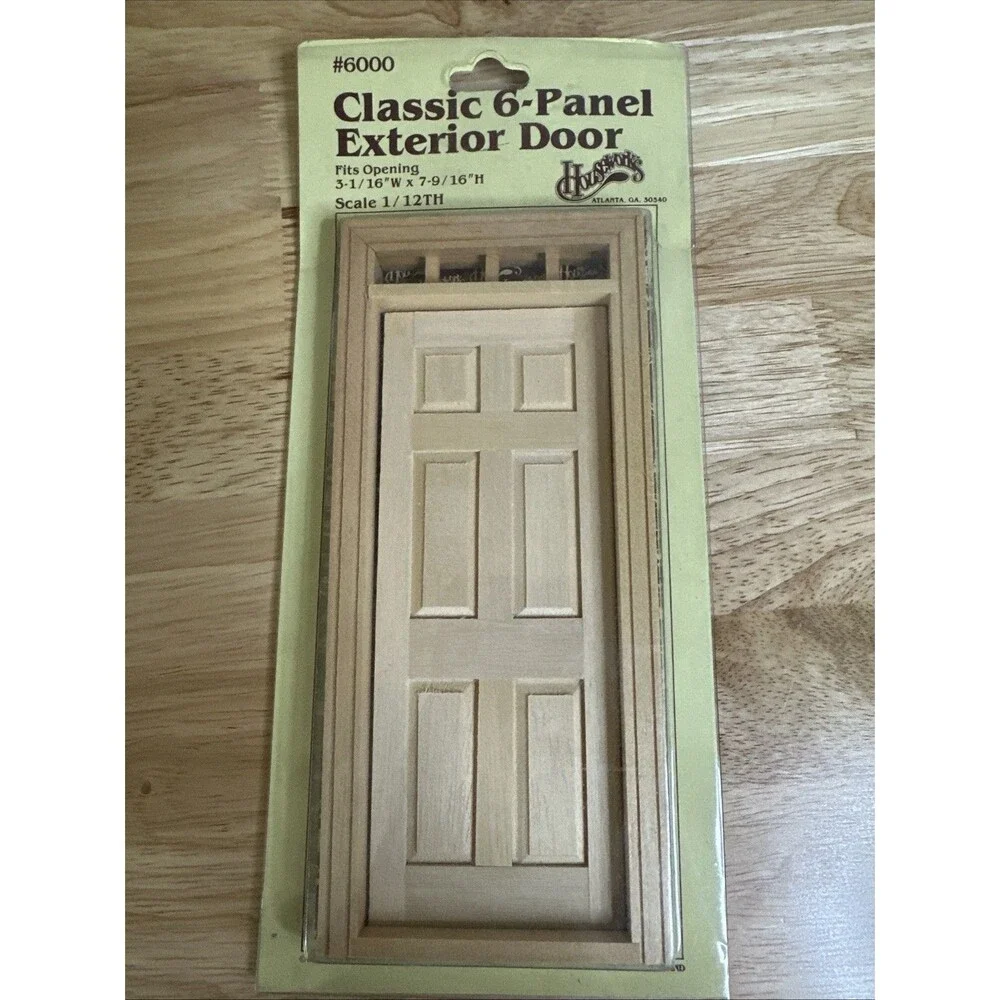 Houseworks #6000 Classic 6 Panel Exterior Door Dollhouse 1/12th Scale